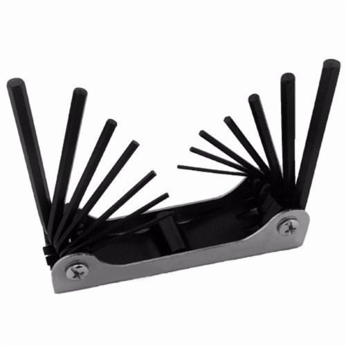 Wideskall 14 Pieces Metric and SAE Allen Wrench Folding Hex Key Set Perspective: front