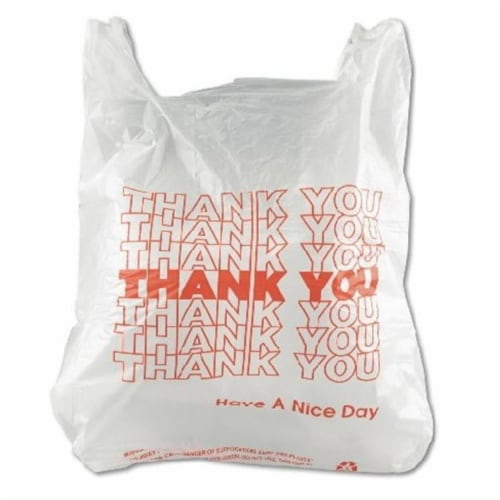 Integrated Bagging Systems Thank You Plastic Bag Perspective: front