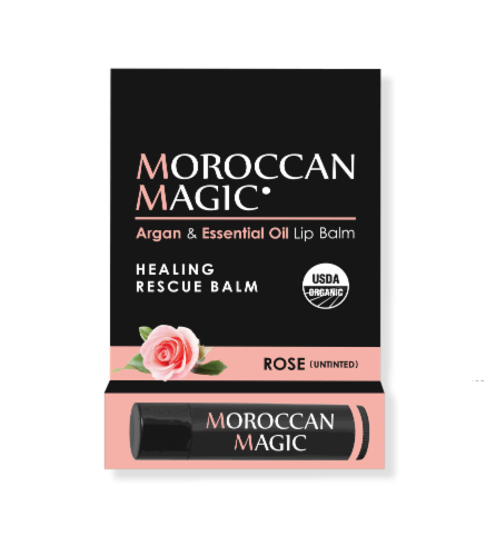 Moroccan Magic Organic Rose Lip Balm Perspective: front