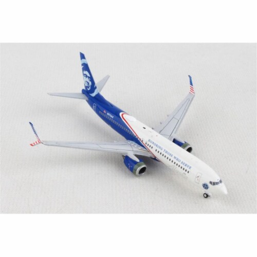 Gemini Jets GJ2122 1-400 Scale Honoring Those Who Serve N570AS Alaska 737-800S Model Aircraft Perspective: front