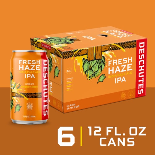 Deschutes Brewery® Fresh Haze IPA Craft Beer Perspective: front