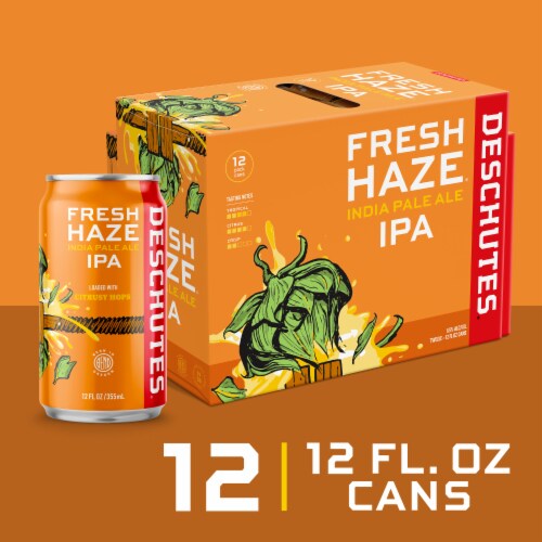 Deschutes Brewery® Fresh Haze IPA Craft Beer Perspective: front