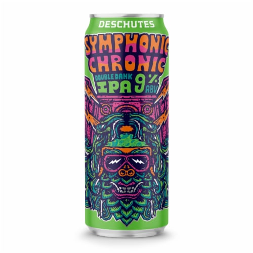 Deschutes Brewery® Symphonic Chronic Double Dank IPA Craft Beer Single Can Perspective: front