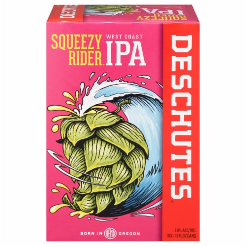 Deschutes® Brewery Squeezy Rider West Coast IPA Beer Perspective: front