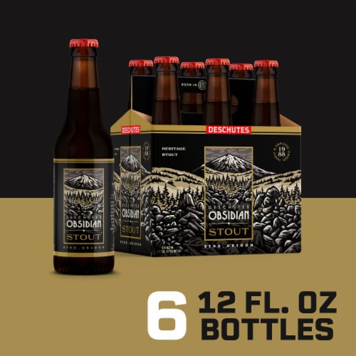 Deschutes Brewery® Obsidian Stout Craft Beer Perspective: front