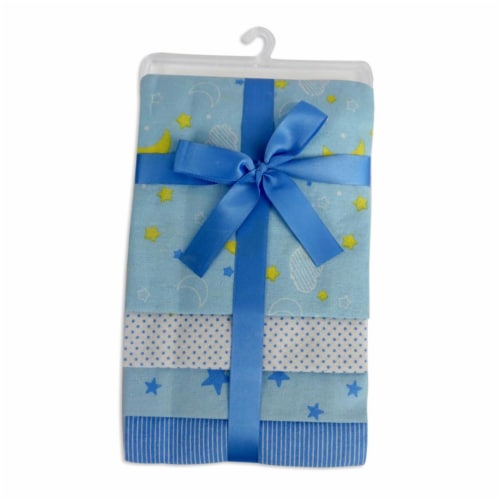 Bambini 3211B 30 x 40 in. Receiving Blanket, Blue - Pack of 4 Perspective: front