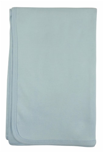 Bambini 3200B Blue Interlock Receiving Blanket Perspective: front