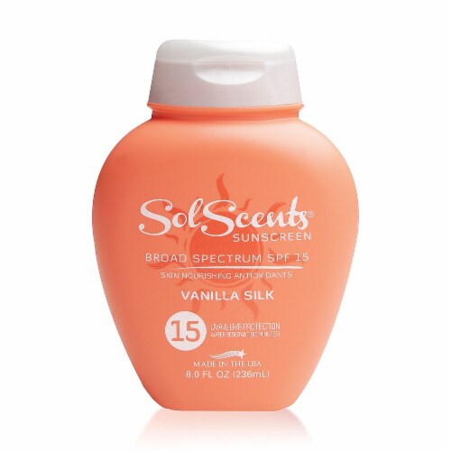SolScents Vanilla Silk Skin Nourishing Sunscreen Lotion SPF 15 Perspective: front