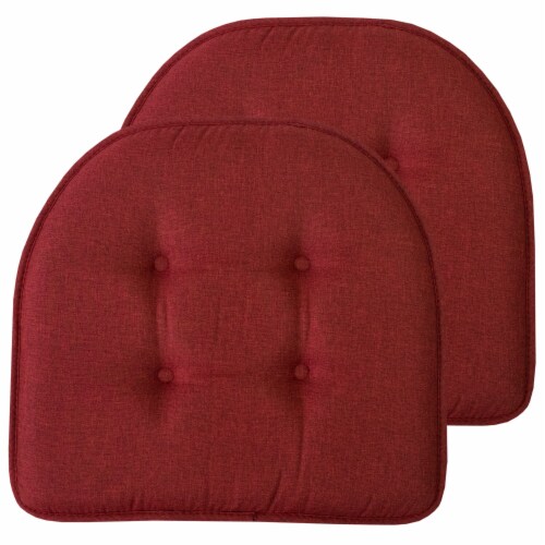 Sweet Home Collection  Solid U Shaped Memory Foam 17 x 16 Chair Cushions,  Wine, 2 PK, 2PK - Fry's Food Stores