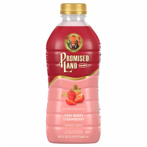Promised Land Dairy Very Berry Strawberry Whole Milk Perspective: front