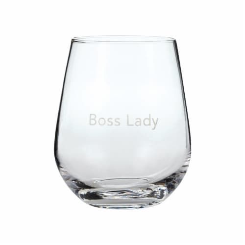 Hallmark Boss Lady Drinking Glass, Assorted - Pack of 2 Perspective: front