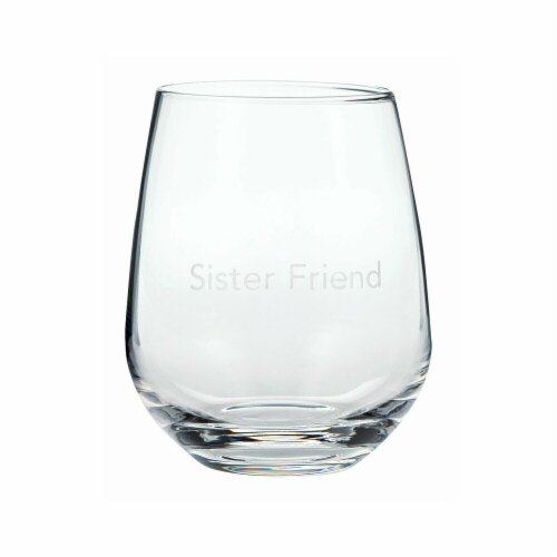 Hallmark 6519821 Sister Friend Drinking Glass, Assorted - Pack of 2 Perspective: front