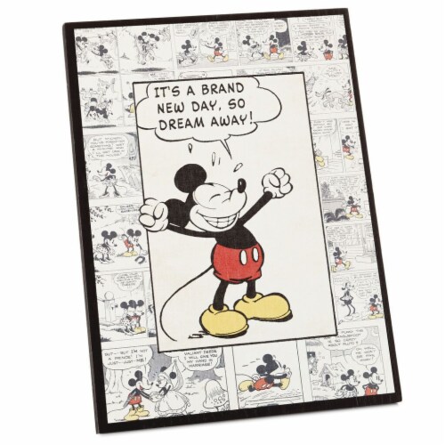 Hallmark Disney Mickey Mouse New Day Comic Strip Wood Quote Sign New 1 Qfc