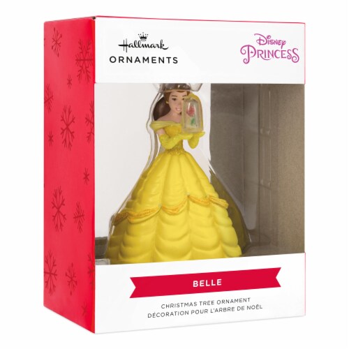 Hallmark Disney Belle Enchanted Rose Christmas Ornament Perspective: front