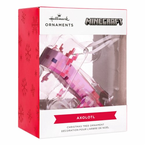 Hallmark Minecraft Axolotl Christmas Ornament Perspective: front