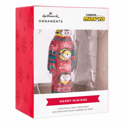 Hallmark The Minions in Ugly Christmas Sweater Christmas Ornament Perspective: front