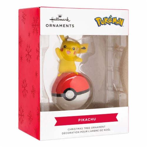 Hallmark Christmas Pokemon™ Pikachu on Poke Ball Ornament Perspective: front