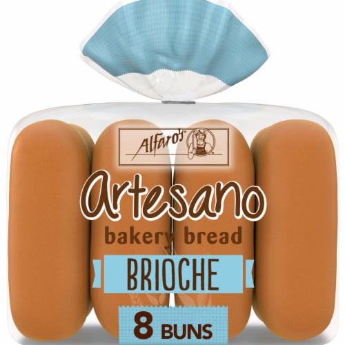 Alfaro's Artesano Brioche Hot Dog Buns Perspective: front