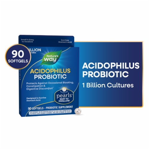 Nature's Way® Probiotic Pearls® Acidophilus Digestive Health Probiotic Softgels Perspective: front