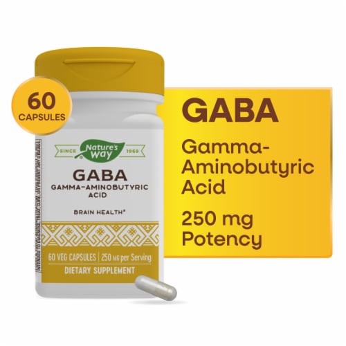 Nature's Way GABA Gamma-Aminobutyric Acid Capsules Perspective: front