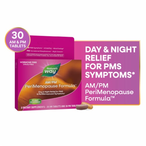 Nature's Way® AM/PM PeriMenopause Formula™ Relief Tablets Perspective: front