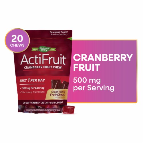 Enzymatic Therapy ActiFruit Cranberry Soft Chews Perspective: front
