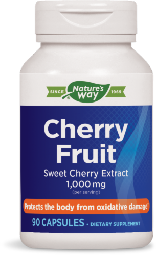 Enzymatic Therapy Cherry Fruit Extract Capsules 1000mg Perspective: front