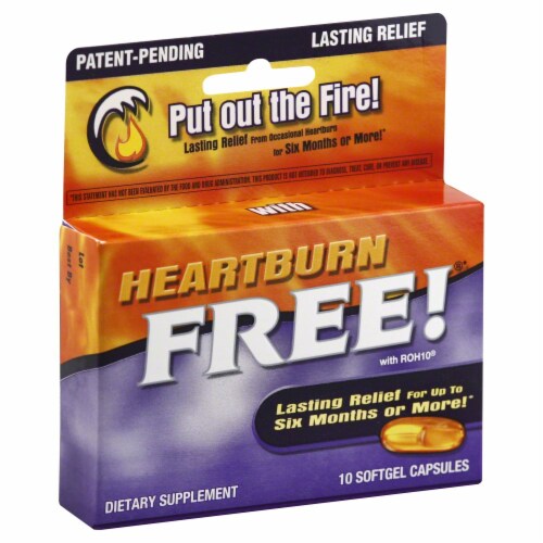 Enzymatic Heartburn Free! Lasting Relief Softgels Perspective: front