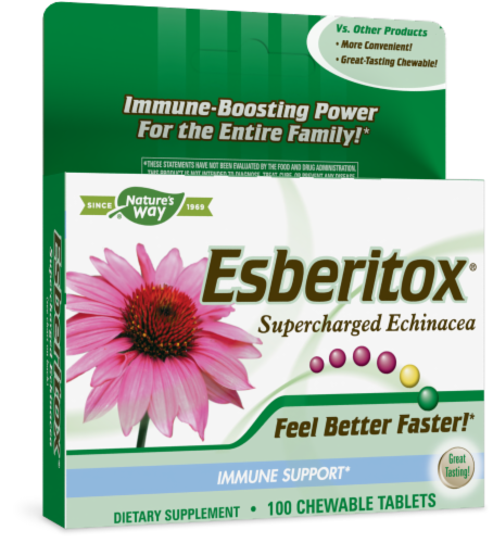 Enzymatic Therapy Esberitox Echinacea Chewable Tablets Perspective: front