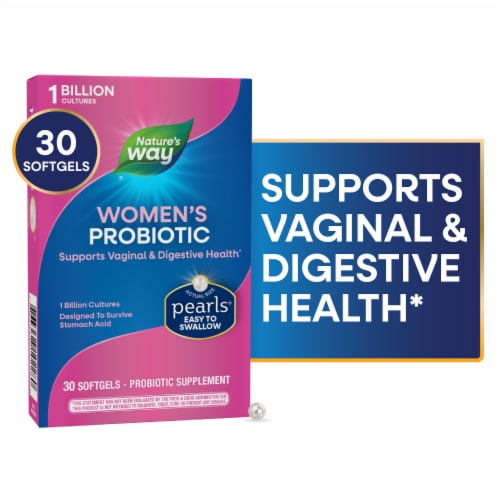 Nature's Way® Probiotic Pearls® Women's Vaginal & Digestive Health Probiotic Softgels Perspective: front