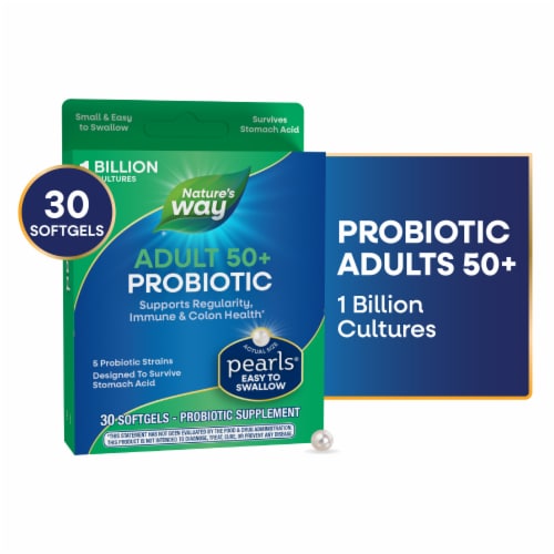 Enzymatic Therapy Probiotic Pearls® Adult 50+ Softgels Perspective: front