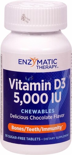 Enzymatic Therapy Chocolate Vitamin D3 5000 IU Chewables Perspective: front