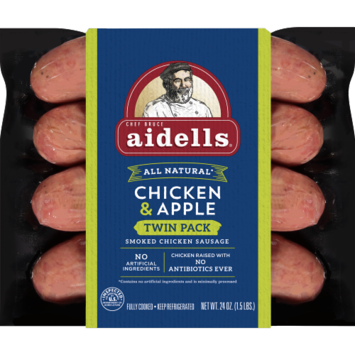 Aidells Smoked Chicken Sausage Chicken Apple Twin Pack 24 OZ Fred Meyer