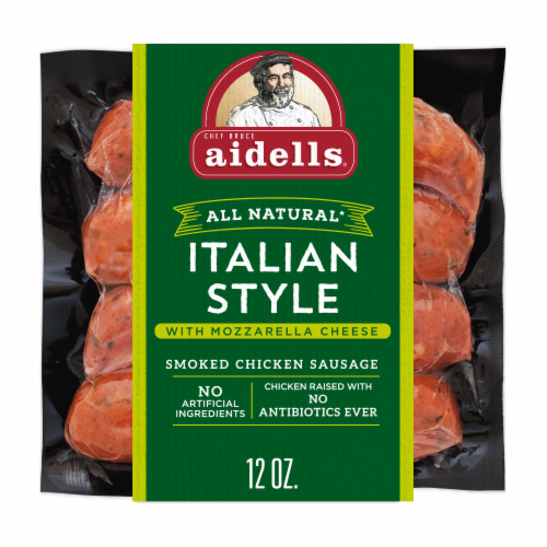 Aidells® Smoked Chicken Sausage Italian Style with Mozzarella Cheese Perspective: front
