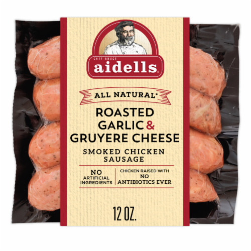 Aidells® All Natural Roasted Garlic & Gruyere Cheese Smoked Chicken Sausage Perspective: front