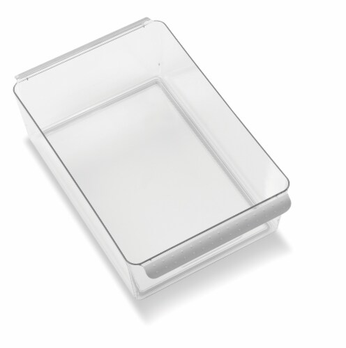 madesmart® Wide Deep Bin - Gray/Clear Perspective: front