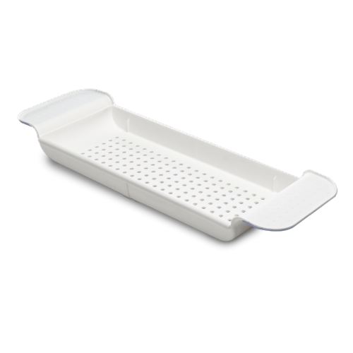Madesmart® Expandable Bath Tray - White Perspective: front