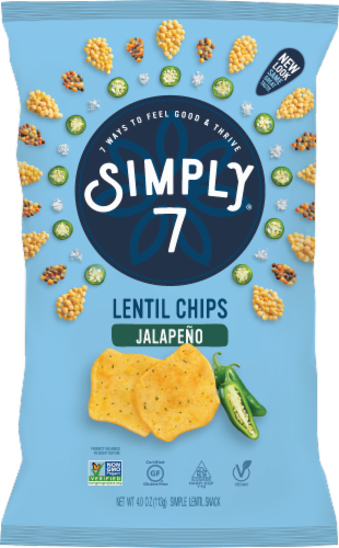 Simply 7 Jalapeno Lentil Chips Perspective: front