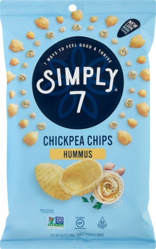 Simply 7® Sea Salt Hummus Chips Gourmet Chickpea Snack Perspective: front