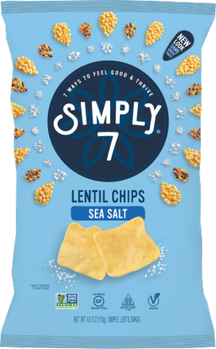 Simply7® Sea Salt Lentil Chips Perspective: front