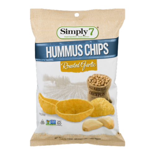 Simply7 Roasted Garlic Hummus Chips Perspective: front