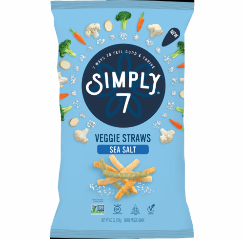Simply 7 Sea Salt Veggie Straws Snack Perspective: front