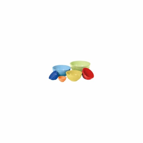 Oggi Ribbed Melamine Mixing Bowls Set - Assorted Perspective: front