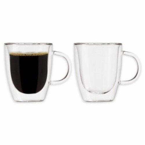 Double Wall Glass Coffee Mugs,(Set of 2) 12 Ounces Glass Clear