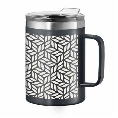 Oggi Stainless Steel Thermomug - Geo Leaf Perspective: front