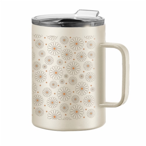 Oggi Stainless Steel Thermomug - Daisy Perspective: front