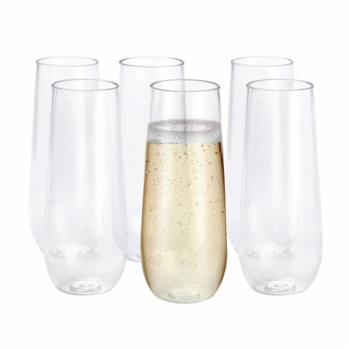 Stemless Plastic Champagne Flutes - 12 Ct.