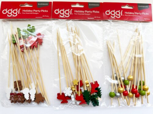 OGGI Christmas Holiday Cocktail Picks Perspective: front