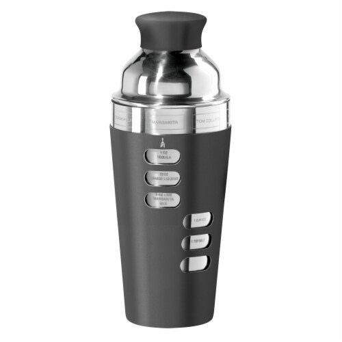 Oggi™ Stainless Steel 8-Recipe Cocktail Shaker in Black Perspective: front