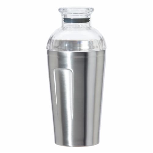 Oggiᵀᴹ Groove Double Walled Stainless Steel Cocktail Shaker With Lid Perspective: front